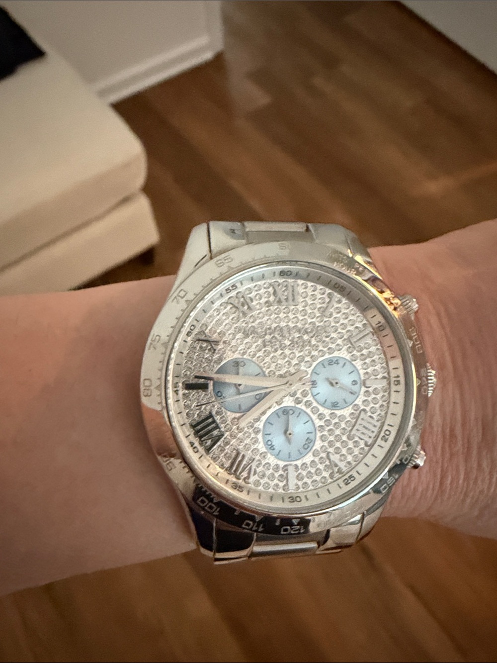 Michael Kors Silver Crystal Dial Stainless Steel Watch